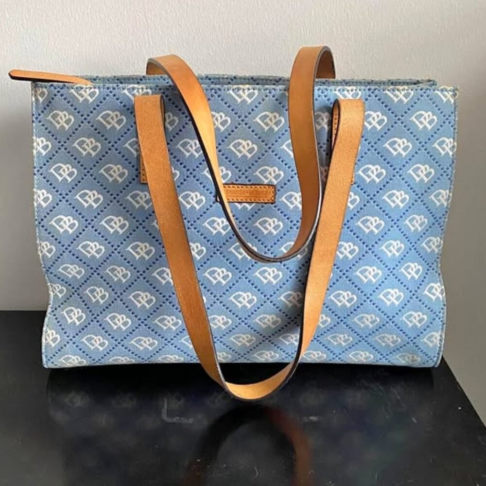 Authentic Dooney & Bourke baby blue tote bag.